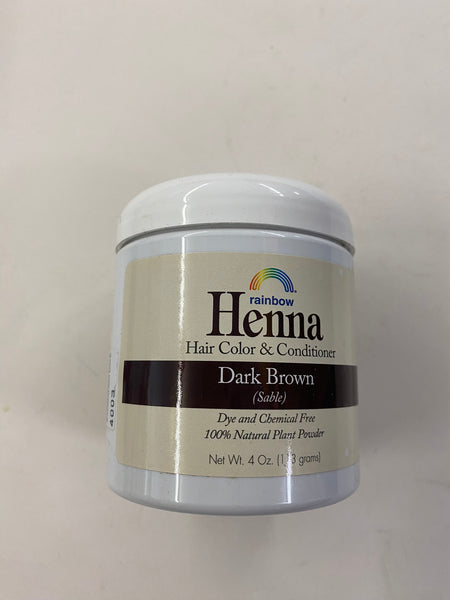 Henna Hair Color & Cond Dark Brown 4oz (113g)